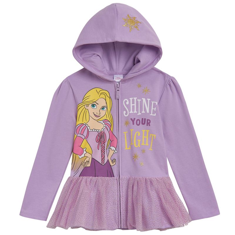 Disney Princess Girls Zip Up Hoodie Little Kid to Big Kid