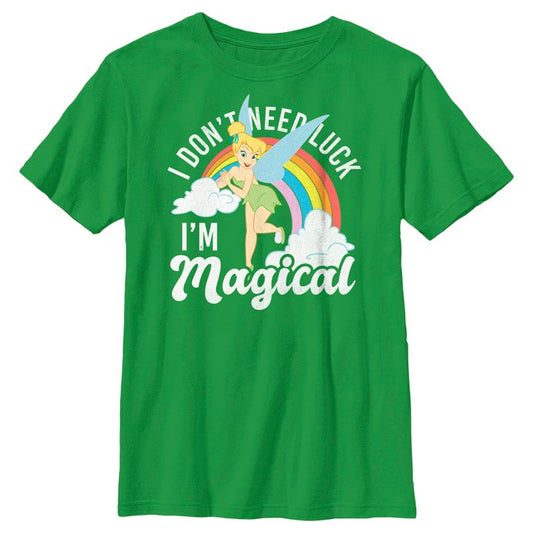 تي شيرت للأولاد مطبوع عليه بيتر بان وتينكربيل وعيد القديس باتريك، لا أحتاج إلى الحظ، أنا ساحر