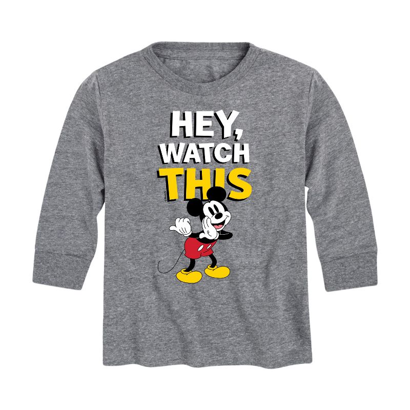 Boys' - Disney - Mickey Watch This Long Sleeve Graphic T-Shirt