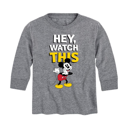 Boys' - Disney - Mickey Watch This Long Sleeve Graphic T-Shirt