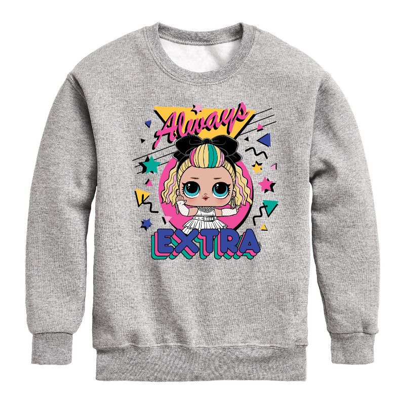 Boys' - LOL Surprise! - Always Extra Graphic Long Sleeve Fleece Sweatshirt