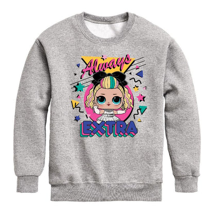 Boys' - LOL Surprise! - Always Extra Graphic Long Sleeve Fleece Sweatshirt