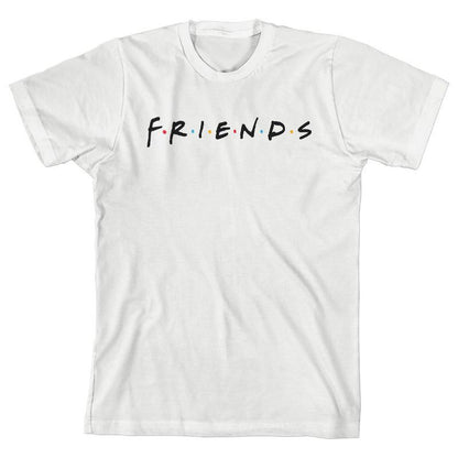 تي شيرت أبيض بأكمام قصيرة وياقة دائرية وشعار مسلسل Friends TV للشباب للجنسين