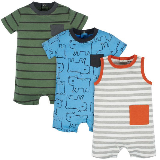 مجموعة من 3 قطع من ملابس الأولاد من ماركة Onesies بأكمام قصيرة وبدون أكمام