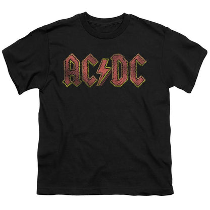 تي شيرت ACDC للأولاد بشعار مرسوم يدويًا