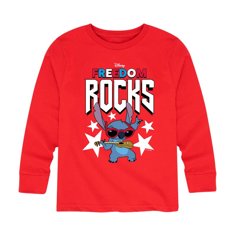 Boys' - Lilo and Stitch - Freedom Rocks Long Sleeve Graphic T-Shirt