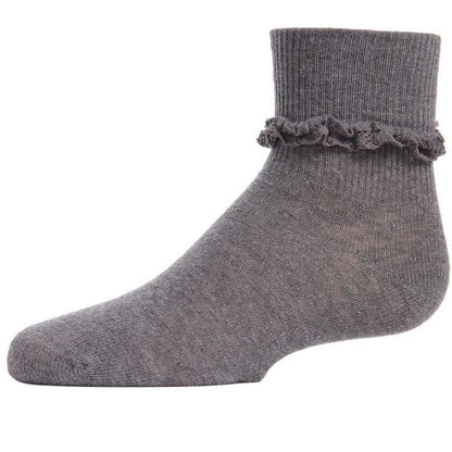 Memoi Kids Ruffle Eyelet Cotton Blend Anklet Socks