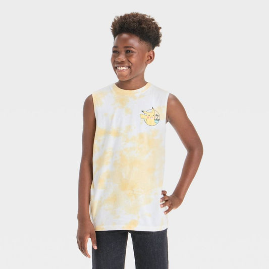 Boys' Pikachu Mineral Wash Tank Top - Yellow