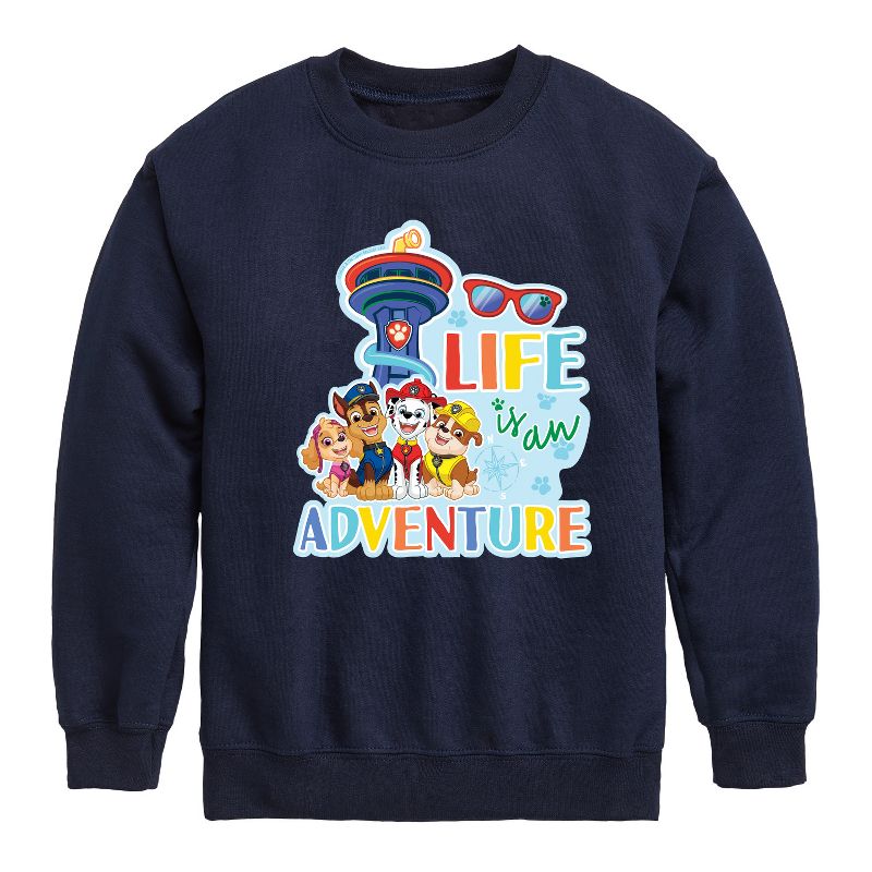 Boys' - Paw Patrol - Life Is An Adventure Graphic Long Sleeve Fleece Sweatshirt