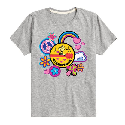 تي شيرت جرافيكي بأكمام قصيرة من وودستوك بيس آند لاف فلاير للأولاد - بينتس