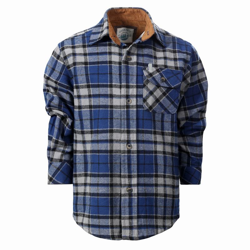 Gioberti Boy's Single Pocket Flannel Shirt with Corduroy Contrast (Part 2)