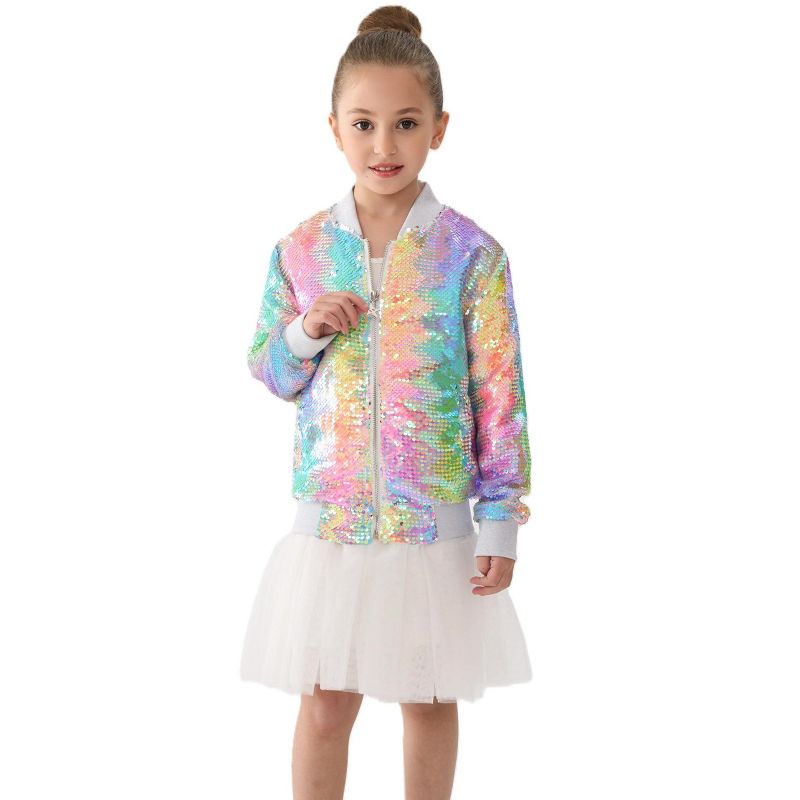 جاكيت بومبر Spectrum Sparkle Sequin للبنات من 2Bunnies