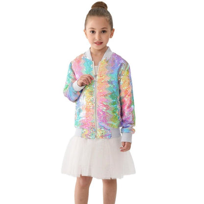 جاكيت بومبر Spectrum Sparkle Sequin للبنات من 2Bunnies