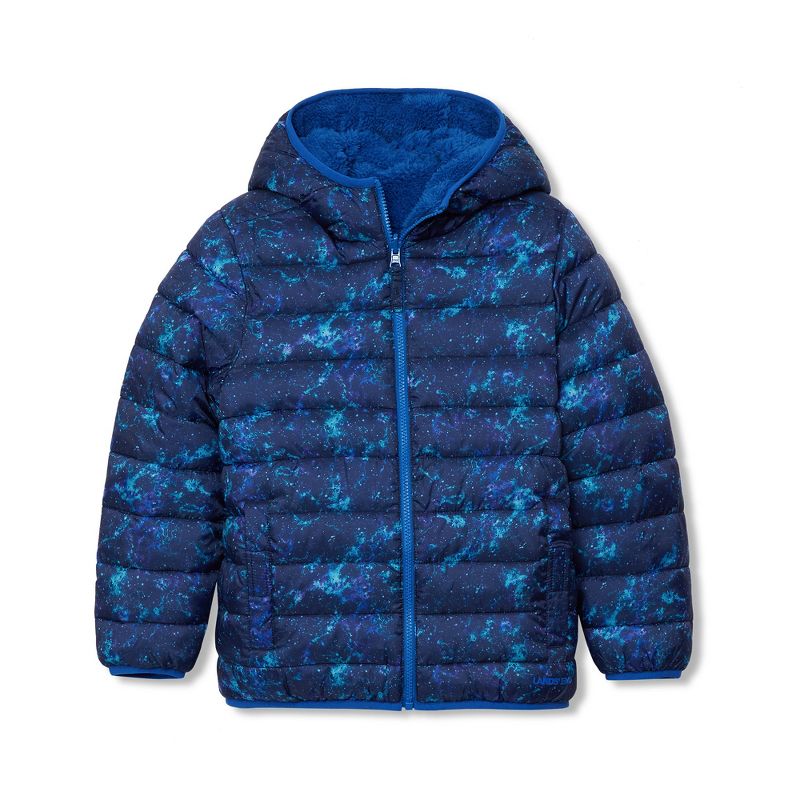 جاكيت Lands' End Kids المقاوم للماء والقابل للعكس بغطاء رأس
