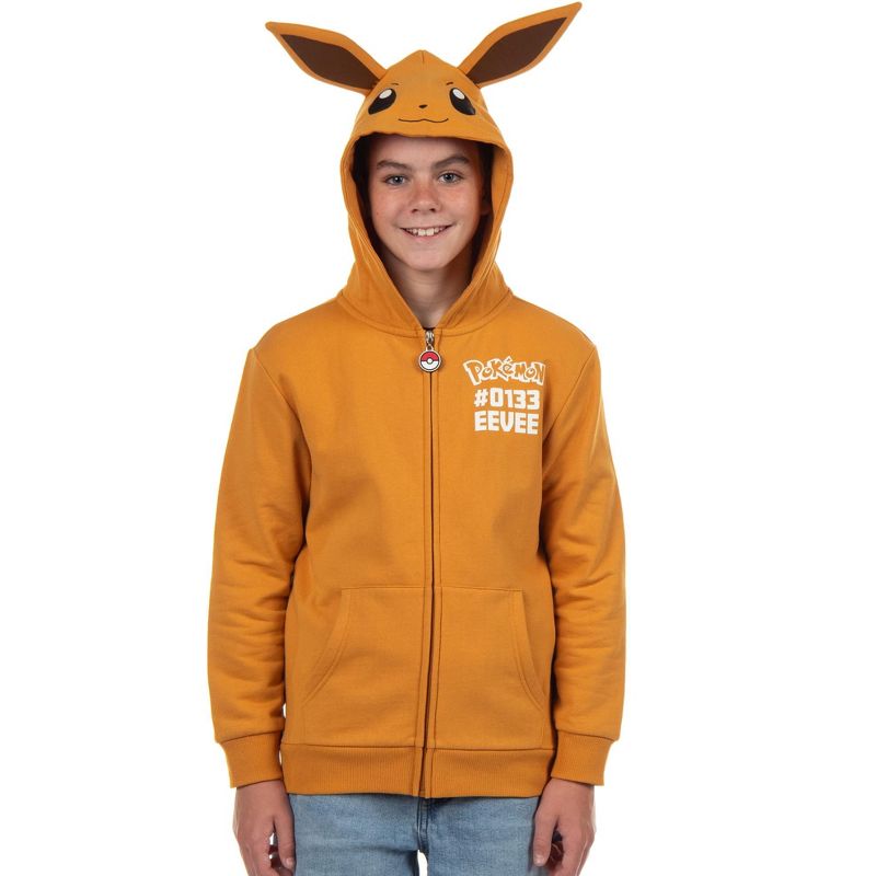 Seven Times Six Pokemon Hoodie Kids' Gen 01 Zip-Up 3-D Character Costume Hoodie