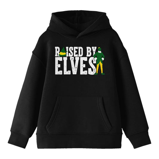 Elf Movie Character Raised By Elves Youth Black Graphic Hoodie