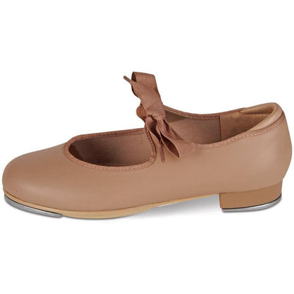 Girl's Tap Shoes Danz N Motion 652 Tyette in Tan Ribbon & Elastic