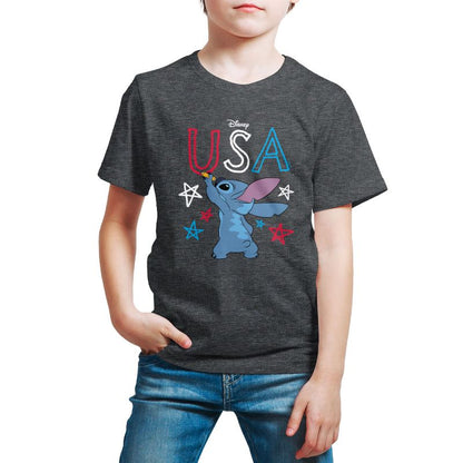 تي شيرت جرافيكي بأكمام قصيرة للأولاد - ليلو وستيتش - الولايات المتحدة الأمريكية ستيتش