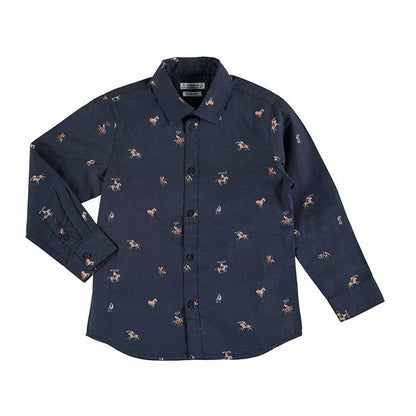 Boy's 's Horse Print Long Sleeve Shirt - Mayoral