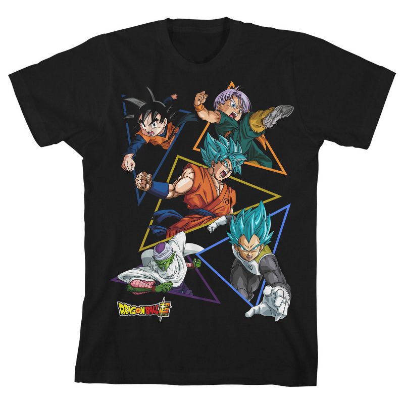 Dragon Ball Super Characters Boys Black Graphic Tee Shirt