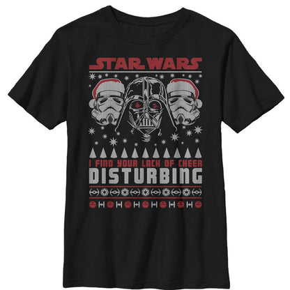 Boy's Star Wars Ugly Christmas Lack Of Cheer Disturbing T-Shirt