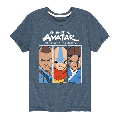 Boys' - Avatar: The Last Airbender - Aang Sokka Katara Trio Short Sleeve Graphic T-Shirt