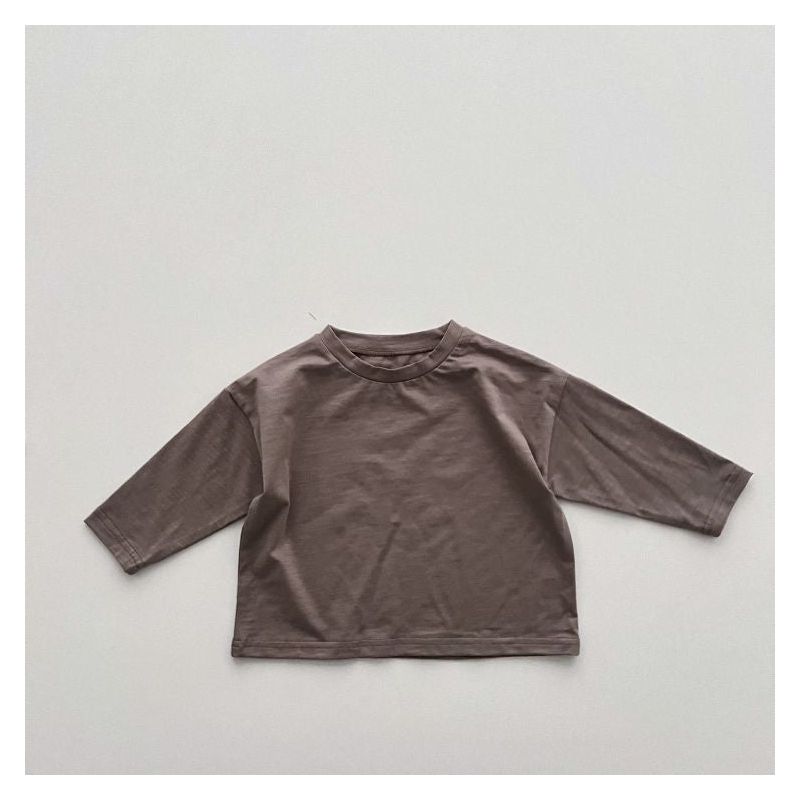 MyKids-Usa Baby Boy And Girl Solid Color Pullover Design Long-Sleeved Tops