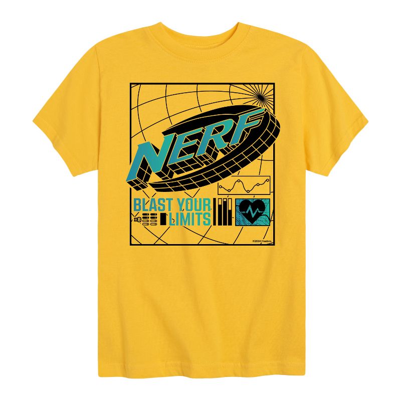تي شيرت جرافيكي بأكمام قصيرة من NERF للأولاد - شعار Blast Your Limits