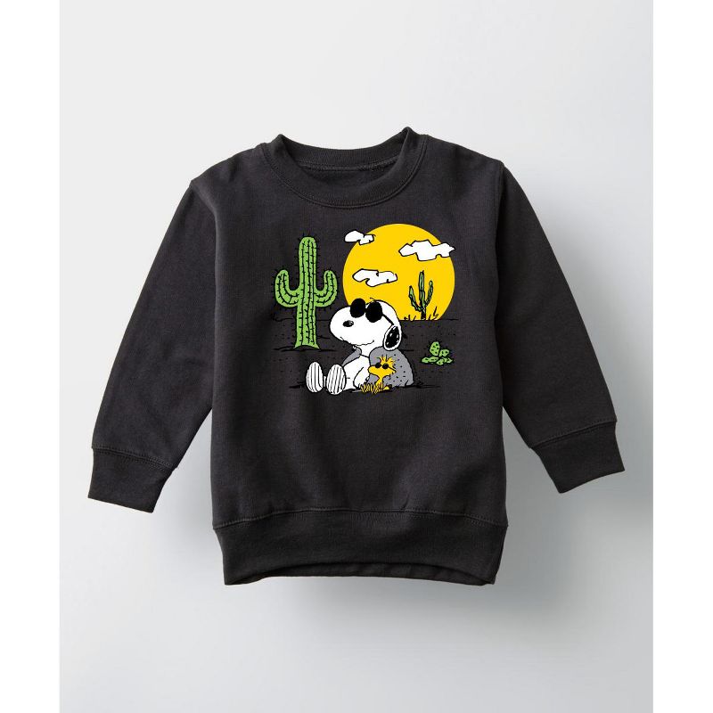 Boys' - Peanuts - Snoopy & Woodstock Graphic Long Sleeve Fleece Sweatshirt
