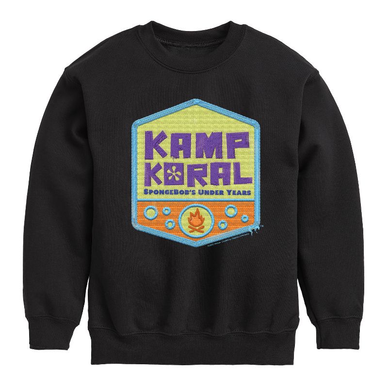 Boys' - SpongeBob SquarePants - Kamp Koral Kamp Koral Logo Badge Graphic Long Sleeve Fleece Sweatshirt