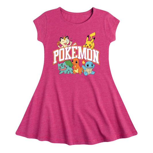 Girls' - Pokémon - Psyduck Spiral Fit & Flair Cap Sleeve Dress