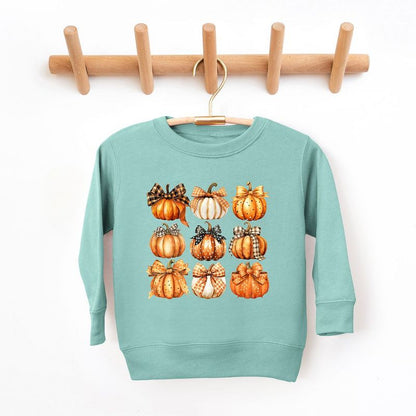 The Juniper Shop Coquette Fall Pumpkin Chart Toddler Graphic Sweatshirt
