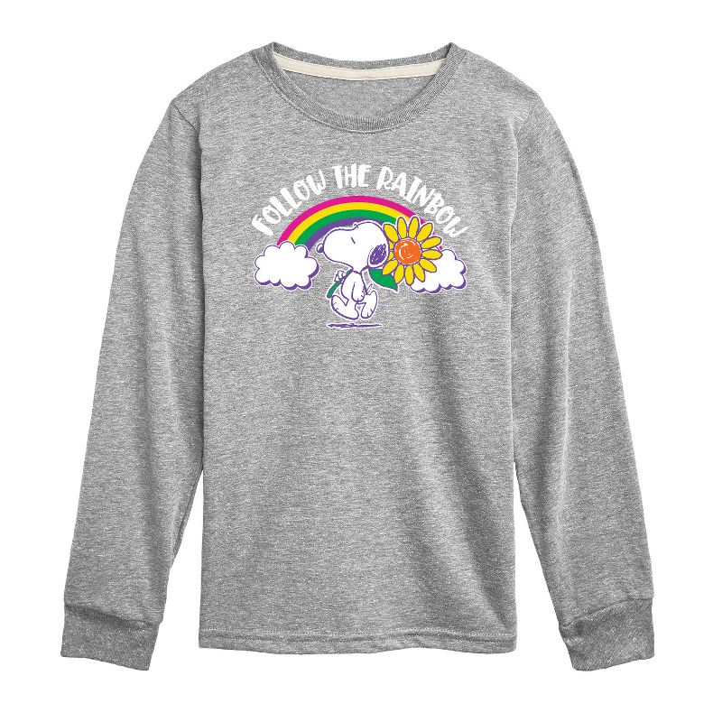 تي شيرت جرافيكي بأكمام طويلة مطبوع عليه "فول سوداني" للأولاد - Follow The Rainbow