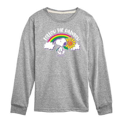 تي شيرت جرافيكي بأكمام طويلة مطبوع عليه "فول سوداني" للأولاد - Follow The Rainbow