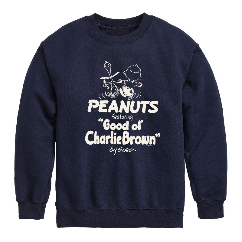 Boys' - Peanuts - Good ol' Charlie Brown Graphic Long Sleeve Fleece Sweatshirt