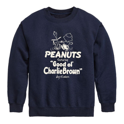 Boys' - Peanuts - Good ol' Charlie Brown Graphic Long Sleeve Fleece Sweatshirt