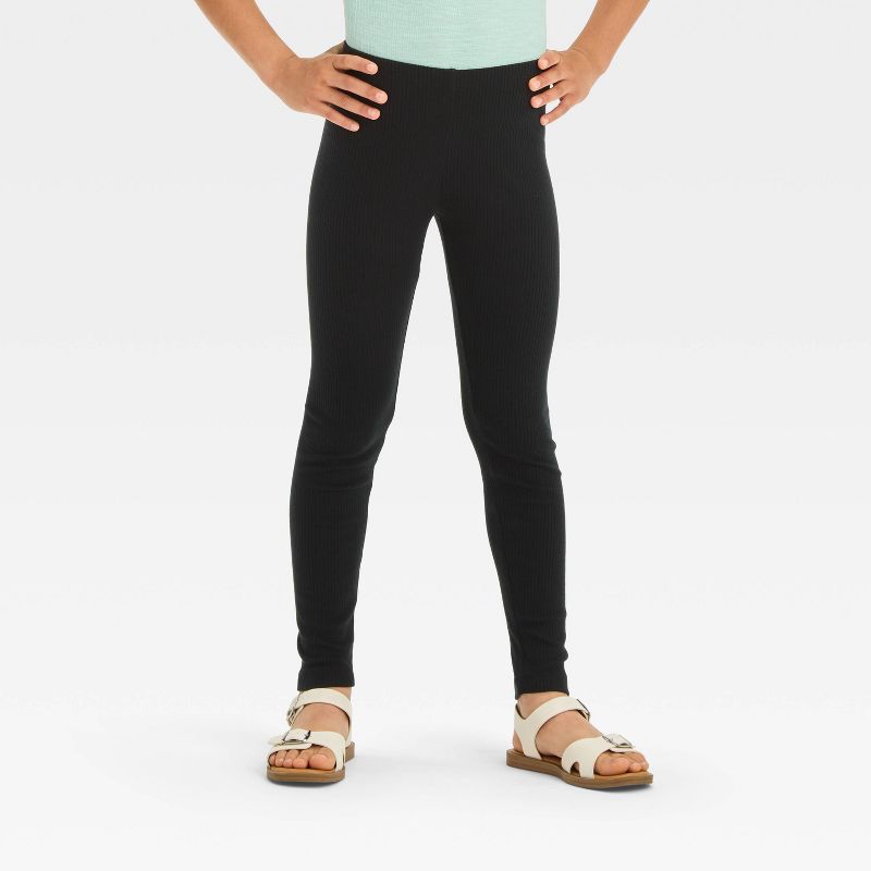 Girls' Solid Ribbed Leggings - Cat & Jack™