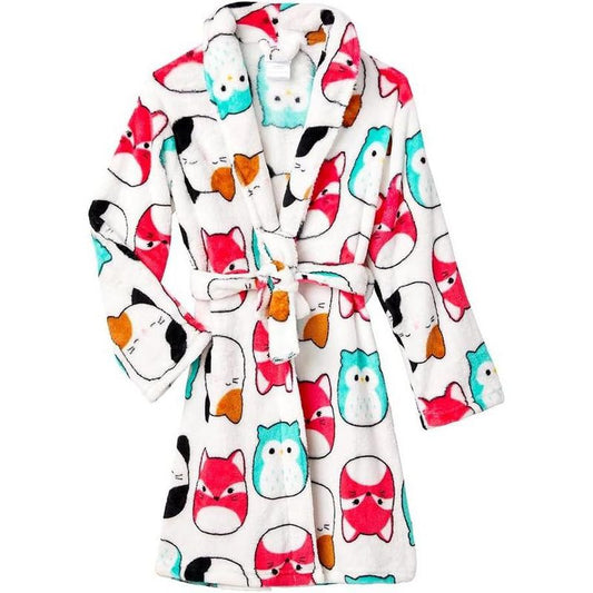 SQUISHMALLOWS Little/Big Girl's All Over Print Plush Fleece Robe
