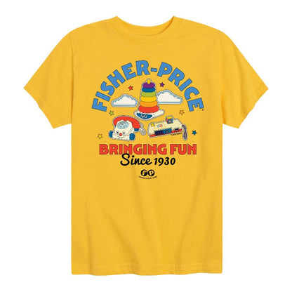 تي شيرت جرافيكي بأكمام قصيرة للأولاد من فيشر برايس - ألعاب تجلب المرح منذ عام ١٩٣٠