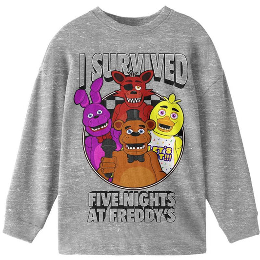 قميص رياضي هيذر بأكمام طويلة للأولاد من Five Nights at Freddy's I Survived