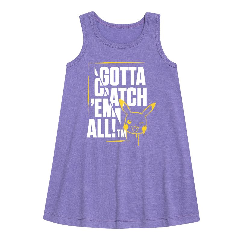 Girls' - Pokémon - Gotta Catch Em All Graphic Sleeveless Aline Dress