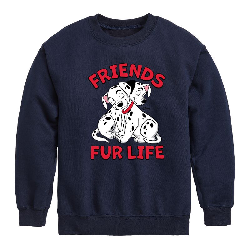 Boys' - 101 Dalmatians - Friends FUR Life Graphic Long Sleeve Fleece Sweatshirt