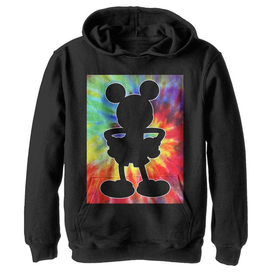 Boy's Disney Mickey Mouse Retro Tie-Dye Silhouette Pull Over Hoodie