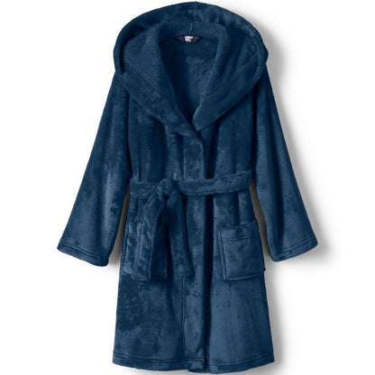 Lands' End Kids Hooded Fleece Solid Robe