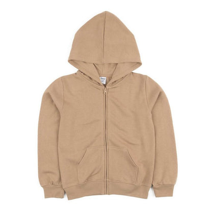 Leveret Kids Zipper Cotton Solid Color Hoodie