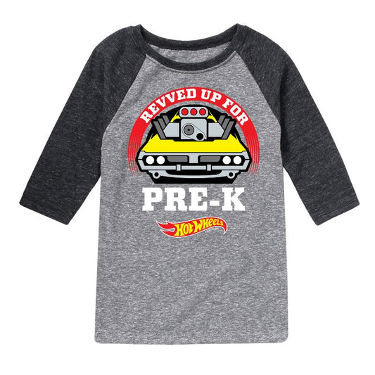 Boys' - Hot Wheels - Revved Up For Pre K Raglan Graphic T-Shirt