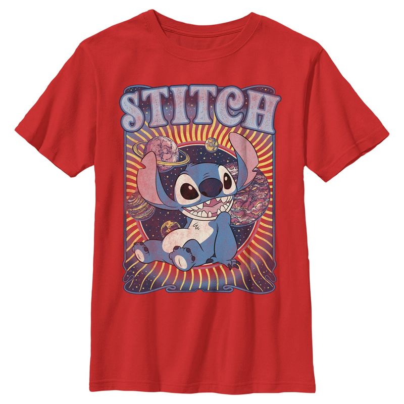 Boy's Lilo & Stitch Groovy Planets Stitch T-Shirt