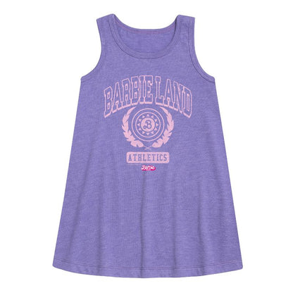 Girls' - Barbie - Barbie Land Athletics Graphic Sleeveless Aline Dress