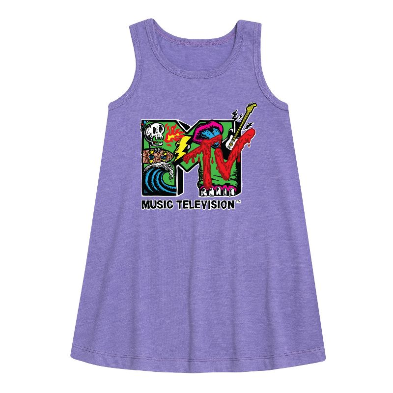 Girls' - MTV - Skater Graphic Sleeveless Aline Dress