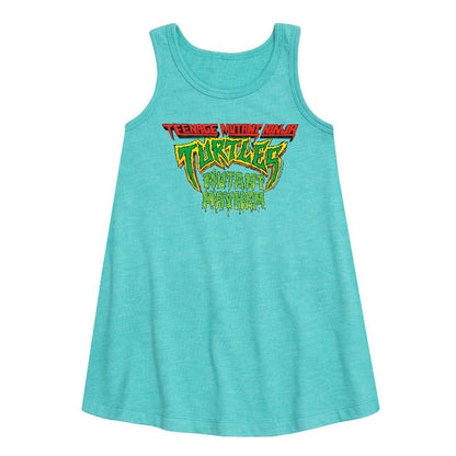 Girls' - Teenage Mutant Ninja Turtles - Movie Logo Graphic Sleeveless Aline Dress